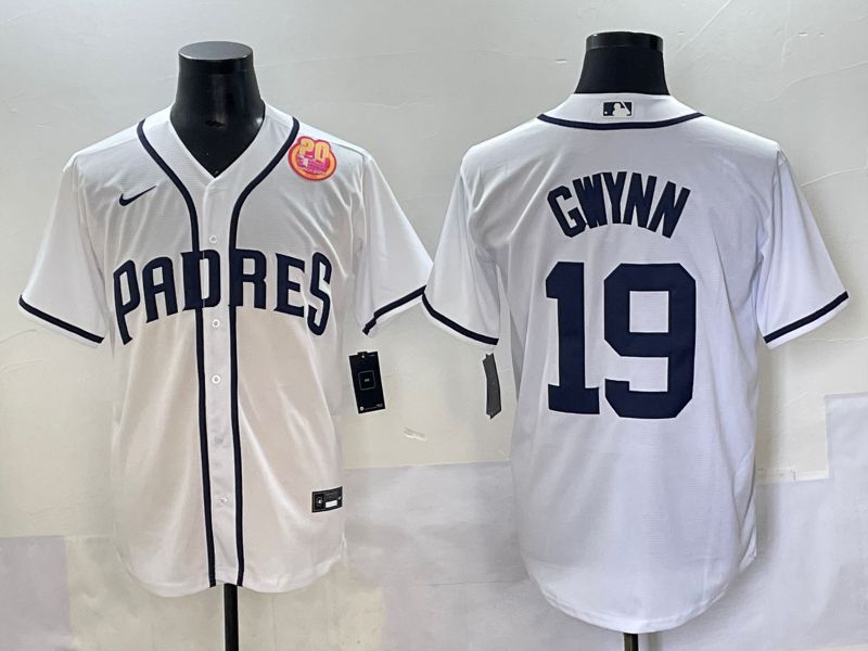 Men 2025 San Diego Padres #19 Gwynn White Game Nike MLB Jersey style 27->san diego padres->MLB Jersey